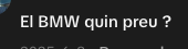 Comentario preguntando el precio de un BMW