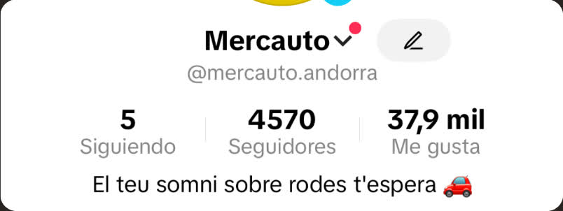 TikTok de Mercauto después de la estrategia, con 4.570 seguidores