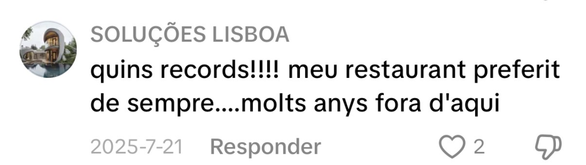 Comentario público de cliente habitual de Restaurant Manacor