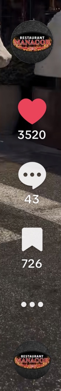 Captura real con 3.520 me gusta, 43 comentarios y 726 guardados